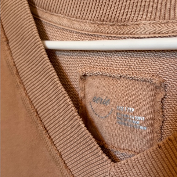 Aerie Tan V-Neck Sweatshirt - Picture 4 of 4